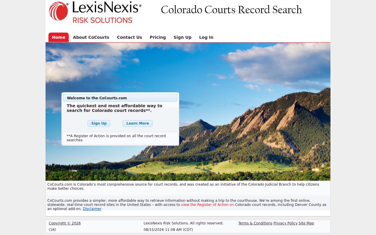 Adams County docket search through CoCourts