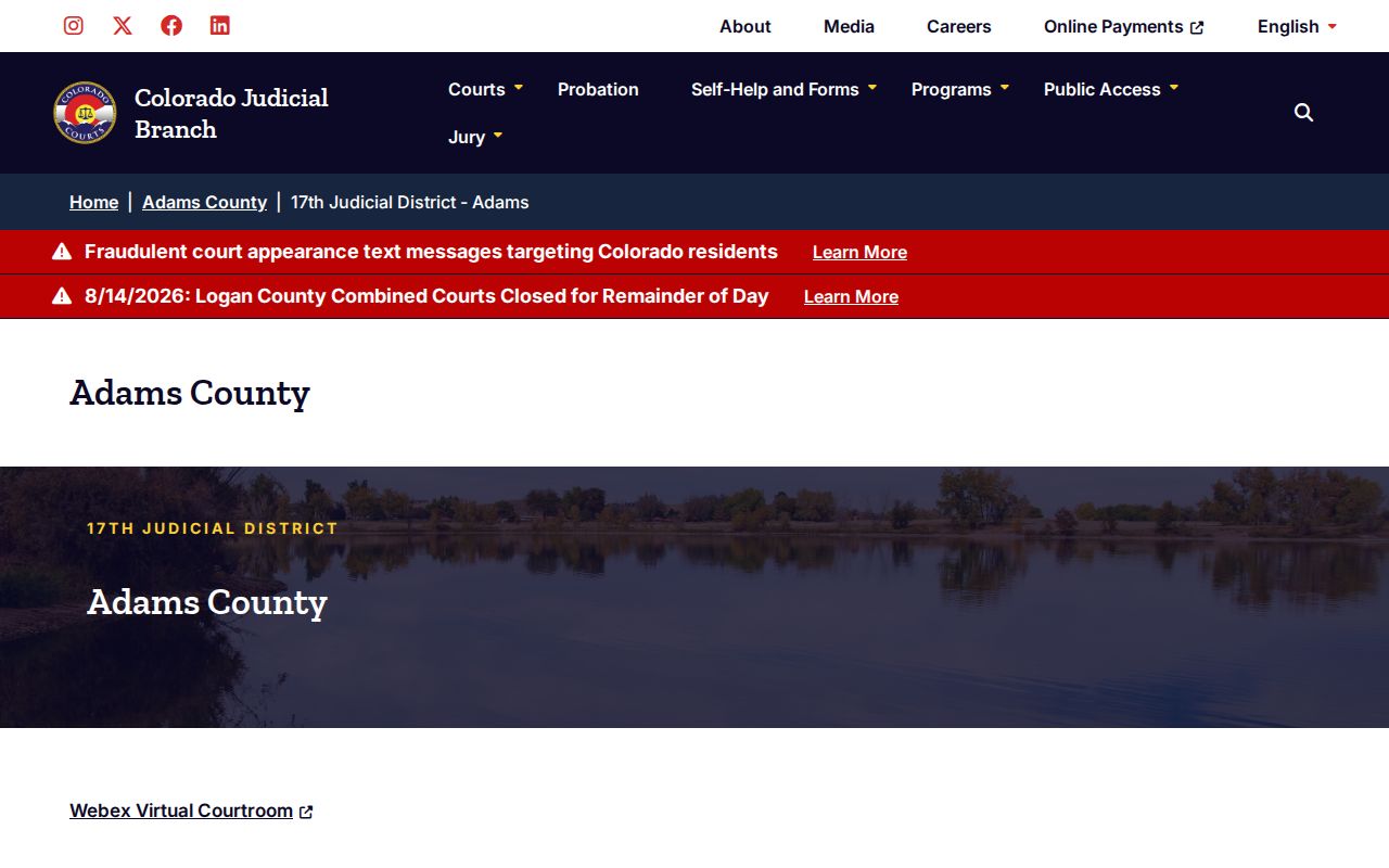 Adams County court docket and 17th Judicial District operations